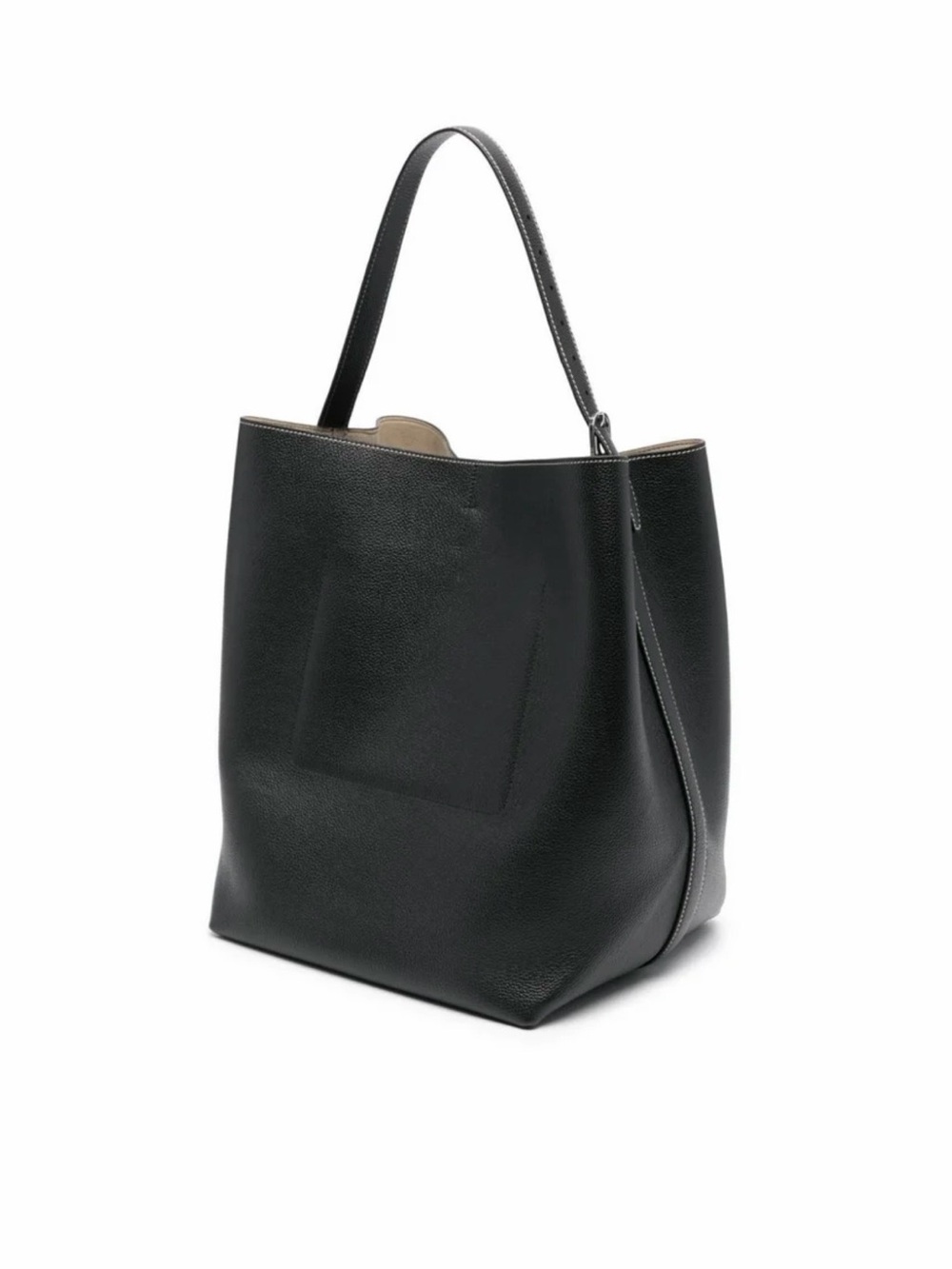 Toteme Black Pebbled Leather Shoulder Tote - Picture 10 of 12
